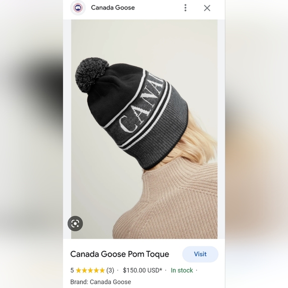 Ladies Canada Goose Pom Toque - Picture 3 of 3